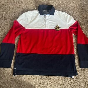 Nautica Long Sleeve Striped Polo